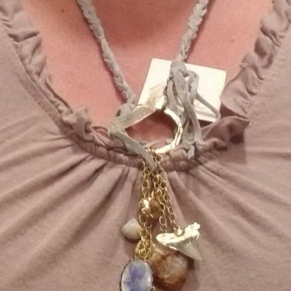 GARA DANIELLE Braided Suede Embellished Necklace - Picture 8 of 8